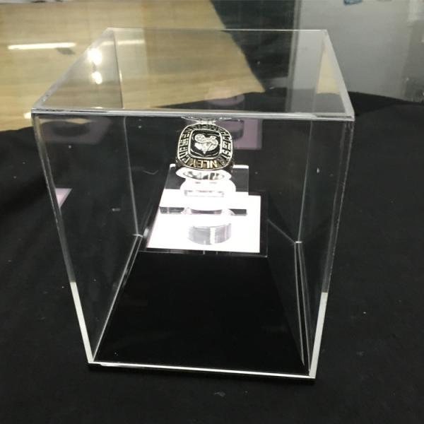 Acrylic Clear Basketball MVP Ring Display Case Counter top Plexiglass Champion Medal Cube Holder Box