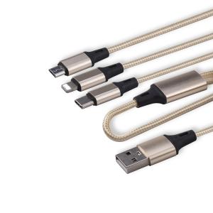 Mutli Charging 3 In 1 Micro Usb Cable ,  3 In One Data Cable Long Lifespan