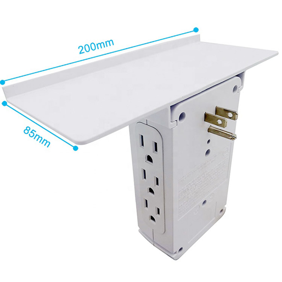 Wall Power Socket with Surge Protector ETL cETL Passed 6 Outlets Type A Typa C Automatic Night Light