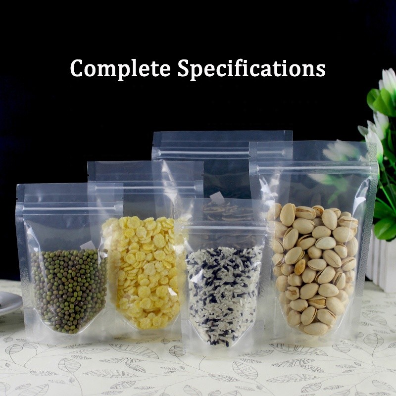 Resealable k Doypack Stand Up Pouch Clear Transparent Plastic Packaging Bag With Zipper