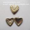Buy cheap Copper mesh flower photo locket Pendant, DIY brass hollow heart locket necklace from wholesalers