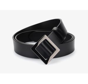 Adjustable Size 130cm Women Split Leather Belt With Square Buckle