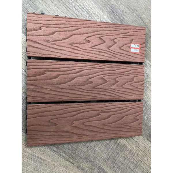 3D Embossed Plastic Wood Deck Tiles Match Real Wood Texture