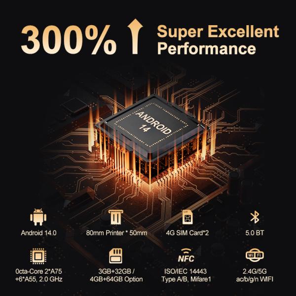 Touch Screen Retail POS System Orange Wireless Point Of Sale System With Optional Scanner