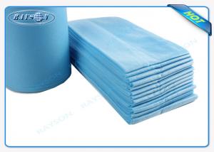 Best 100% Flesh PP Nonwoven Bed Sheet , Medical Bed Sheets Blue Color Packing In Roll wholesale