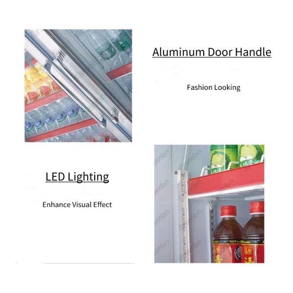 320W Glass Front Commercial Beverage Refrigerator Microcomputer Classic Type