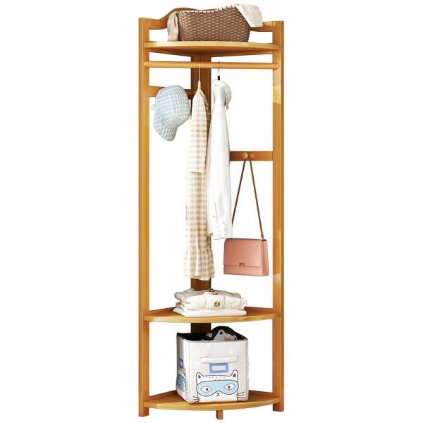 Multifunctional Corner Rack Wardrobe Clothes Hanging for Coat with Shoe Storage Space-saving Garment