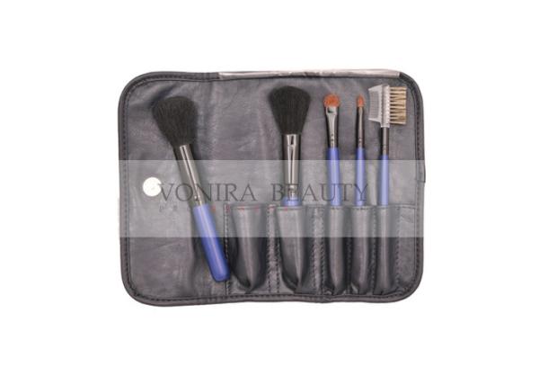 Cheap 5 PCS Blue Ferrule Makeup Brush Gift Set / Powder Makeup Brush for sale