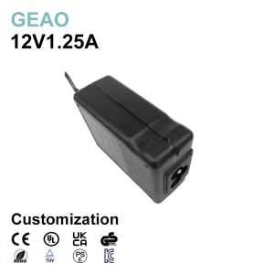 Best 1.25A 12V Desktop Power Adapter Laptop 10mS Short Circuit Protection wholesale