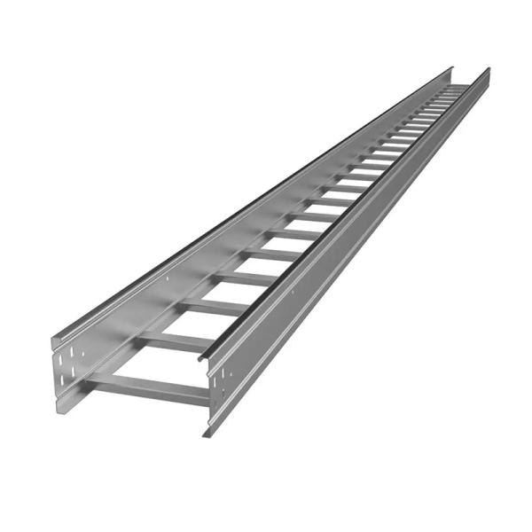 Customizable Silver Steel Ladder Type Cable Tray Wall Mounted for Fire Resistant Cable Management