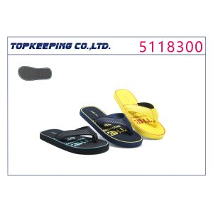 Best EVA Kid Boy Flat Flip Flop Sandals Black Yellow wholesale