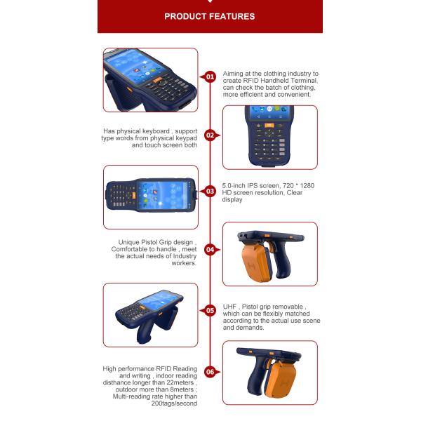 PDA Mobile Device HF RFID IP65 Pocket PC Barcode Scanner with GPRS / WiFi