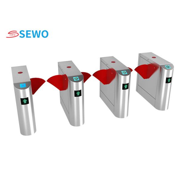 Cheap Low Noise Flap Barrier Turnstile Gate with RFID Card Reader Access Control System for sale
