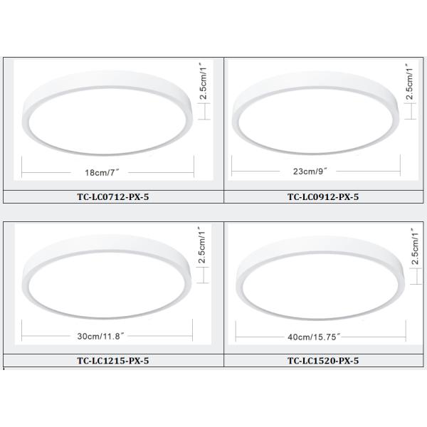 9 Inch Modern Flush Mount Light 12W 5CCT Led Flush Mount Light
