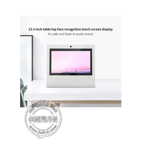 Desktop 13.3 Inch Android 8.1 LCD Digital Signage With Visitor Flow Statistic