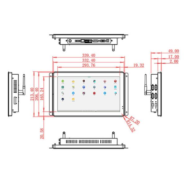 13.3-Inch Android Industrial Panel for Transportation Dashboards, Public Displays, Energy Monitoring, and Corporate Systems