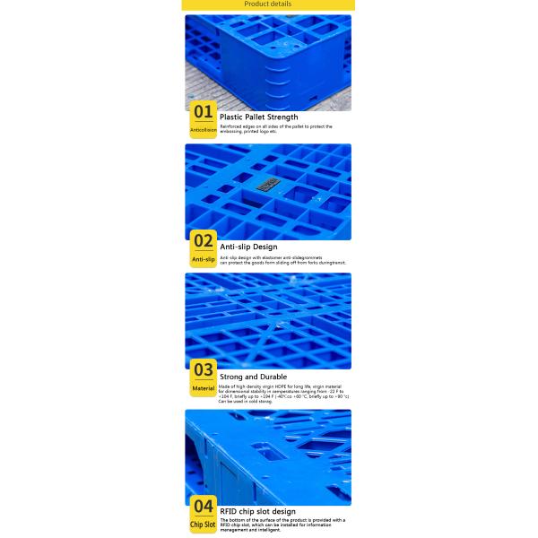Blue LLDPE HDPE Material Nesting Flat Plastic Pallets Customized