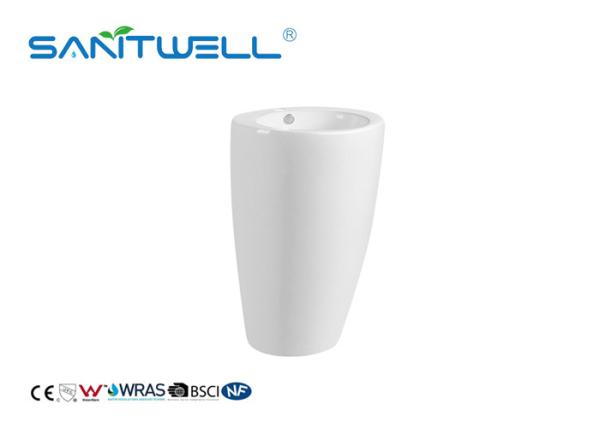 Cheap Glazed Ceramic Bathroom Pedestal Basins For Toilet Hand Washing ISO9001 for sale