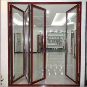 China 5mm Tempered Glass Commercial Aluminium Doors , Aluminum Frameless Folding Sliding Doors on sale