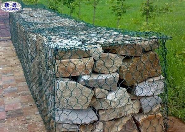 Cheap Custom Hexagonal Gabion Wall Cages / Wire Mesh Rock Retaining Wall for sale