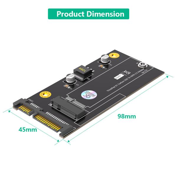 20+6 Pin SSD to SATA 2.5" Adapter Card Converter For Lenovo Thinkpad X1 Carbon SSD dimension is 70 x 21mm,