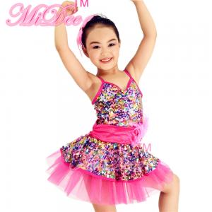 China Square Sequined In Rainbow Sparkle Leotard Under Dance Costume Outfit Professional Stage Competition Dance Costume on sale