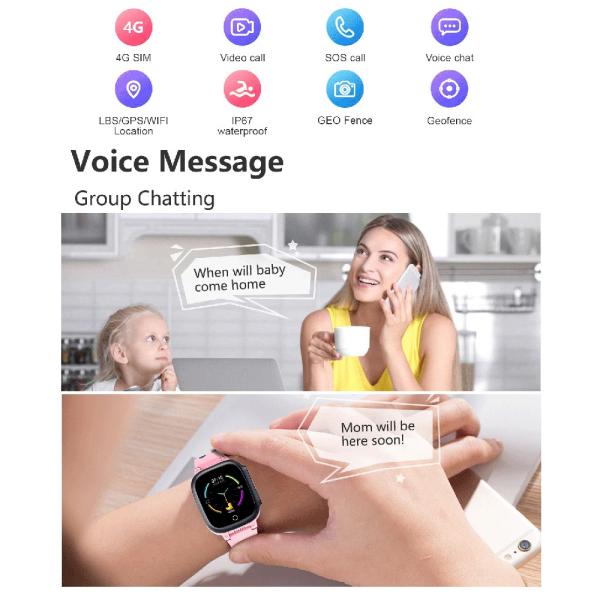 IP67 Waterproof Gps Tracker Watch Alarm Clock LT25 For Kids 240x240