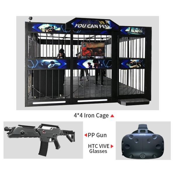 4 Players 9D Virtual Reality Shooting Game Machine With Gun HTC VIVE Glasses