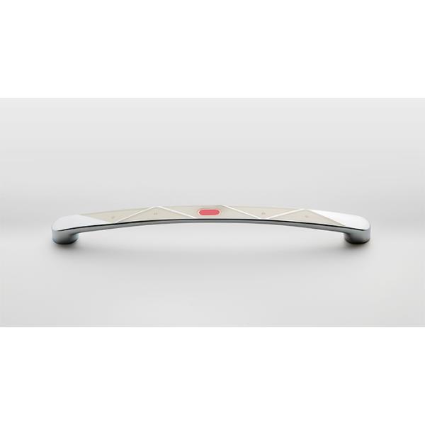 Bedroom Silver Furniture Pulls Chrome Plated Handle Logo Printed