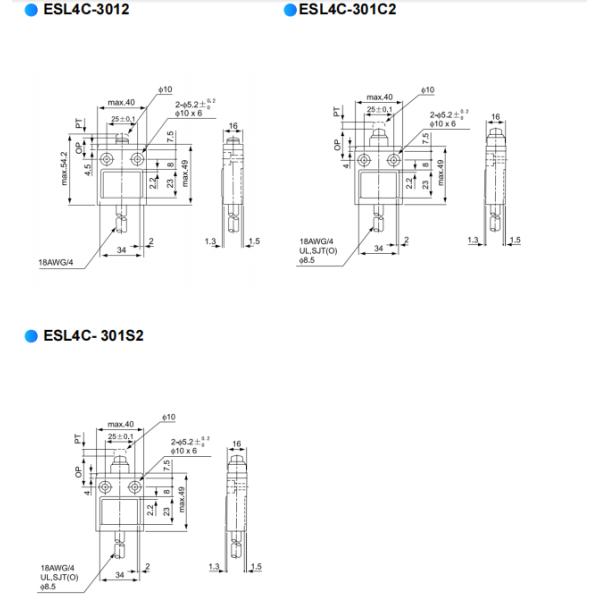 NNC miniature weight Limit Switch ESL4C series for electronics, machinery and light industry