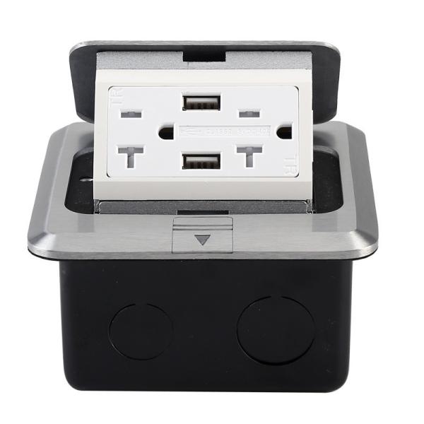 Cheap 16A 250V Pop up Floor Socket Outlet with US USB Copper 150 Round Rated Current 16A for sale