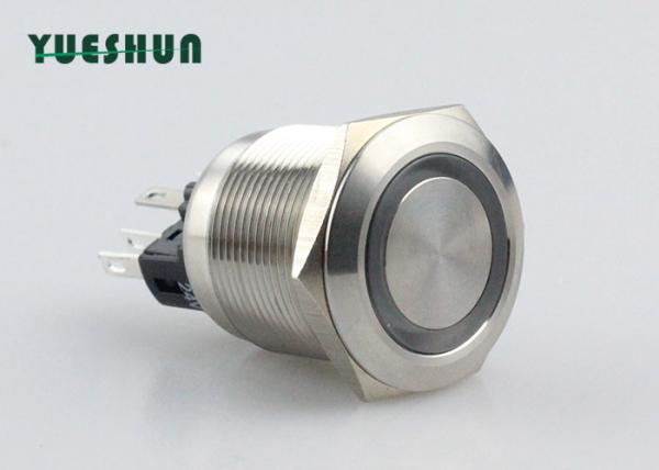 Cheap LED Illuminated Latching Push Button Switch , Metal 6 Pin Push Button Switch for sale