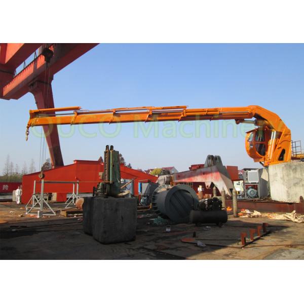 Mainte Deck Folding Boom Crane For Ship / Telescoping Boom Crane Long Life
