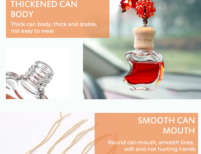 Wooden Cap Air Freshener Car Diffuser Glass Bottle 10ml Hanging Perfume Bottle