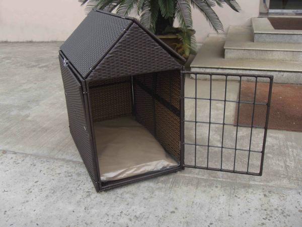 Cheap Aluminum Frame KD Wicker Pet Bed , Outdoor Waterproof Dog House for sale