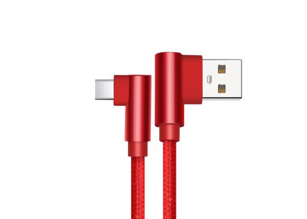 Cheap Double Elbow Mobile USB Cable / Braided Data Cable For Samsung OEM Support for sale