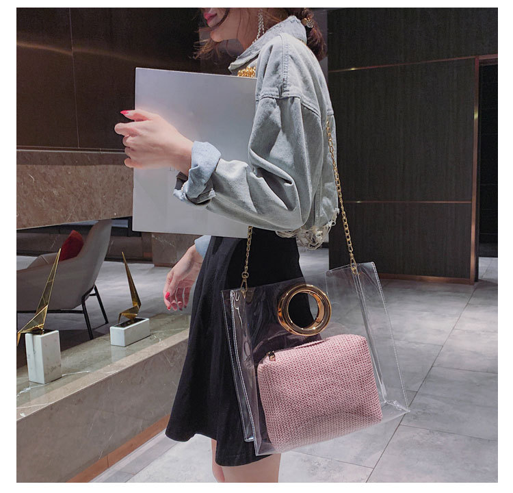 Stylish fancy 2 set pvc lady hand shoulder bag 2019 new portable tote square fashion women ladies handbags