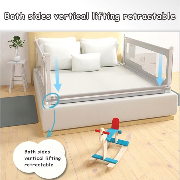 Toddler Nylon Bed Side Protector , Washable Extra Tall Bed Rail