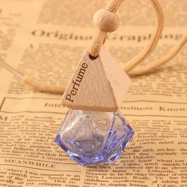 Cheap 8ML Triangular Cap Rhombic Empty Bottle, Car Fragrance Bottle, Color Perfume Bottle, Color Glass Bottle with custom LOGO for sale