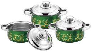 China 6 pcs kitchen cookware set &cookwere set stainless steel &  16/18/20cm colorful induction cookware set on sale