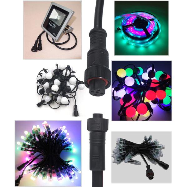 M8 Waterproof Connector 4pin 5pin 6pin IP65 IP66 60cm