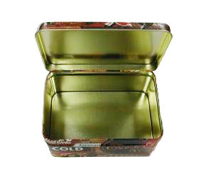 Empty Glossy Surface CMYK Rectangle Recipe Tin Box