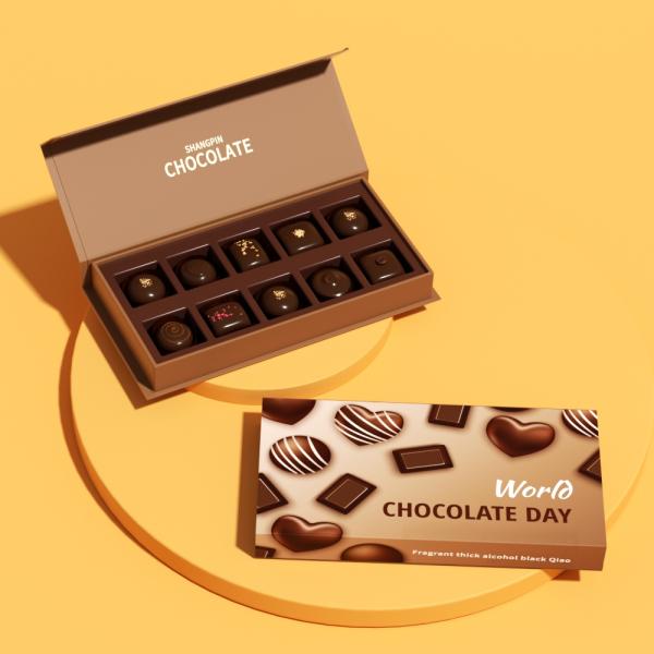 Customized Empty Wedding Chocolate Packaging Gift Boxes Recyclable Magnetic Paper with Sponge Liner Matt Lamination Handling