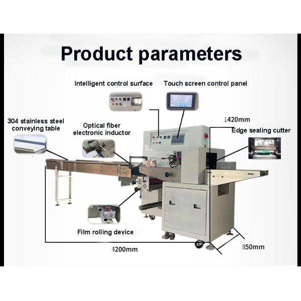 Intelligent Full Automatic Pillow Packing Machine LCD Display PLC Control