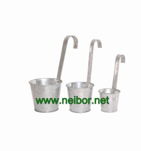 galvanized hang bucket hang pots planters 0.5L 1L 2L