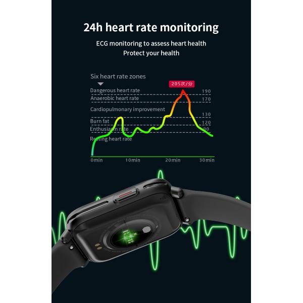 240*280 Screen Resolution Bluetooth Calling Smartwatch 64MB Heart Rate Monitoring