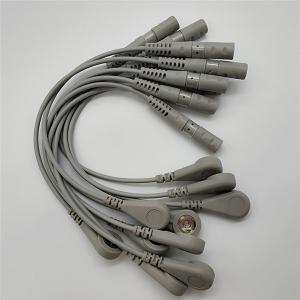 Best Banana Convers Screw Button Ecg Trunk Cable , Gray Ekg Lead Wires wholesale
