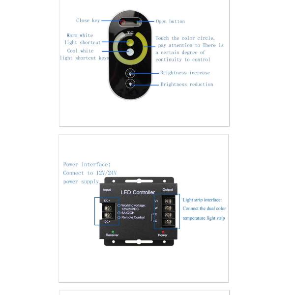 Remote Control LED RGB Strip RF Controller , 144W LED Dimmable Controller