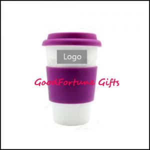China Silicon Lid Cooler ceramic coffee Mugs promotion gift on sale
