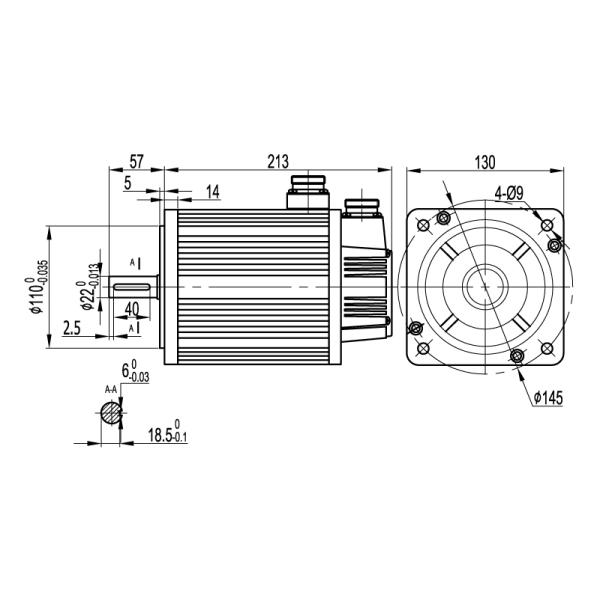High torgue 220V 6A CNC Servo Motor / low noise high speed servo motor